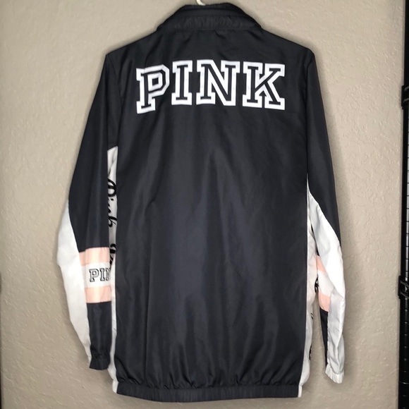 Pink Victoria’s Secret lightweight windbreaker jacket hidden zip hood - Picture 1 of 9